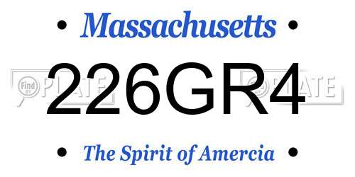 226GR4 Massachusetts License Plate