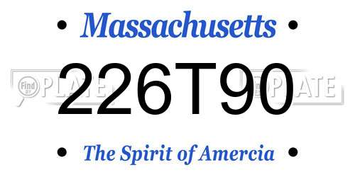 226T90 Massachusetts License Plate