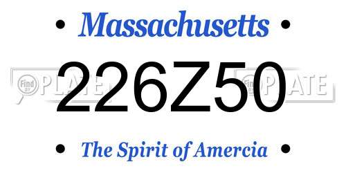 226Z50 Massachusetts License Plate