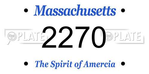 2270 Massachusetts License Plate