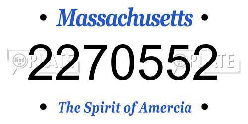 2270552 Massachusetts License Plate