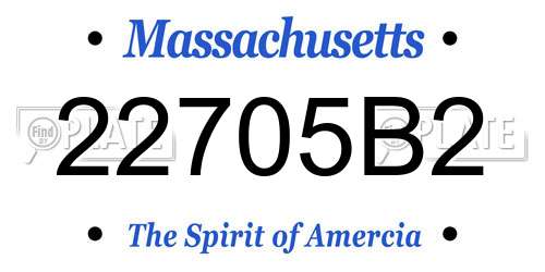 22705B2 Massachusetts License Plate