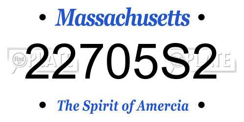 22705S2 Massachusetts License Plate