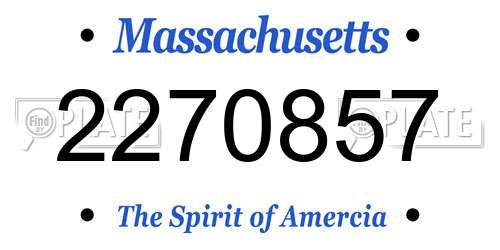 2270857 Massachusetts License Plate