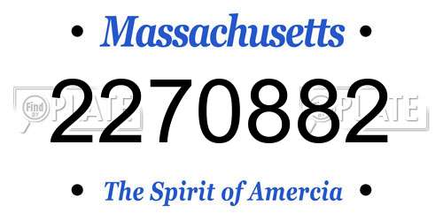 2270882 Massachusetts License Plate