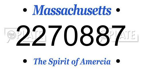 2270887 Massachusetts License Plate