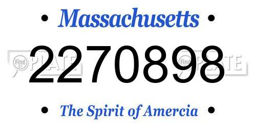 2270898 Massachusetts License Plate