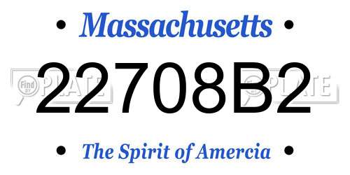 22708B2 Massachusetts License Plate