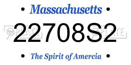 22708S2 Massachusetts License Plate