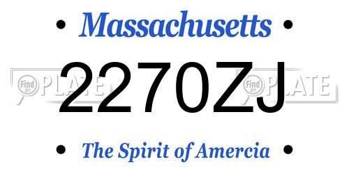 2270ZJ Massachusetts License Plate