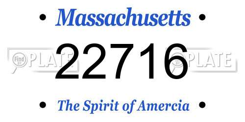 22716 Massachusetts License Plate