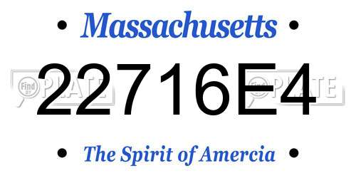 22716E4 Massachusetts License Plate