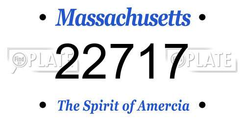 22717 Massachusetts License Plate