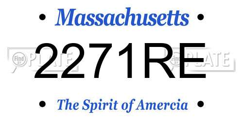 2271RE Massachusetts License Plate