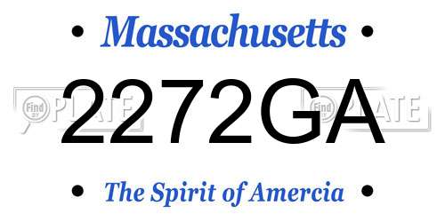 2272GA Massachusetts License Plate