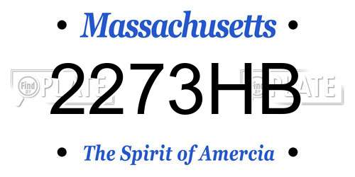 2273HB Massachusetts License Plate
