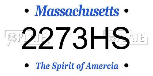 2273HS Massachusetts License Plate