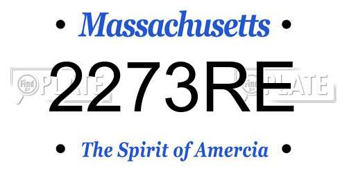 2273RE Massachusetts License Plate