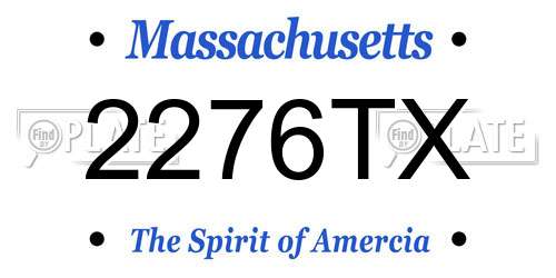 2276TX Massachusetts License Plate