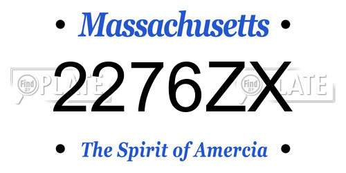 2276ZX Massachusetts License Plate