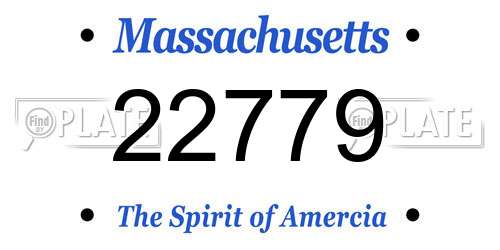 22779 Massachusetts License Plate