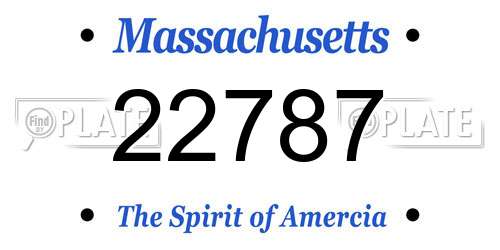 22787 Massachusetts License Plate