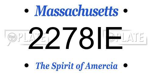 2278IE Massachusetts License Plate