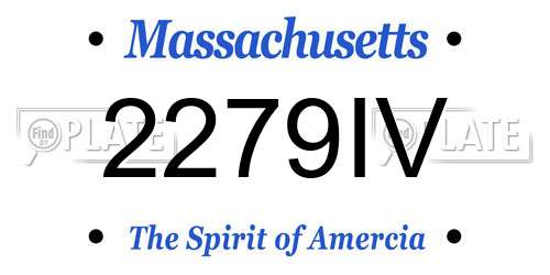 2279IV Massachusetts License Plate