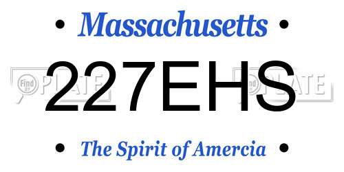 227EHS Massachusetts License Plate