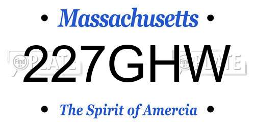 227GHW Massachusetts License Plate