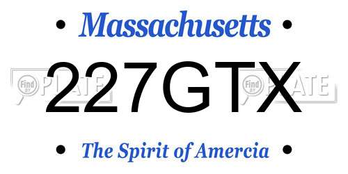227GTX Massachusetts License Plate