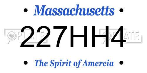 227HH4 Massachusetts License Plate