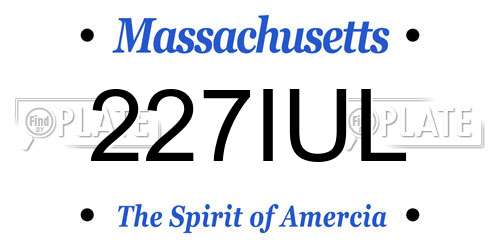 227IUL Massachusetts License Plate