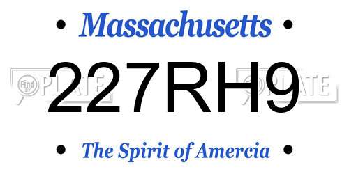 227RH9 Massachusetts License Plate