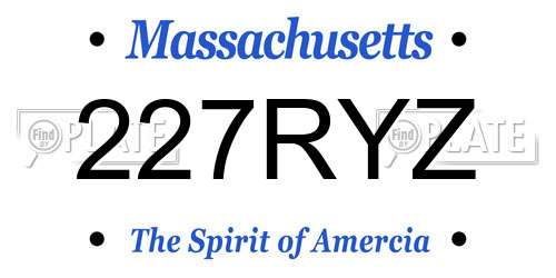 227RYZ Massachusetts License Plate
