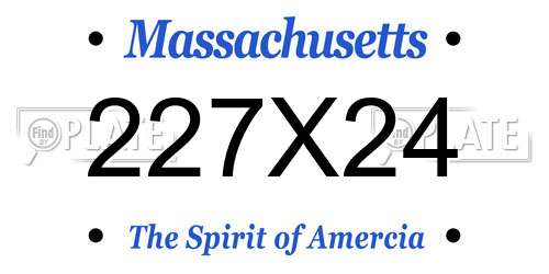 227X24 Massachusetts License Plate