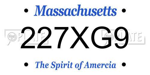 227XG9 Massachusetts License Plate
