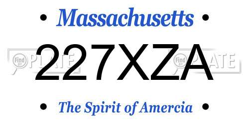 227XZA Massachusetts License Plate