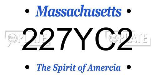 227YC2 Massachusetts License Plate