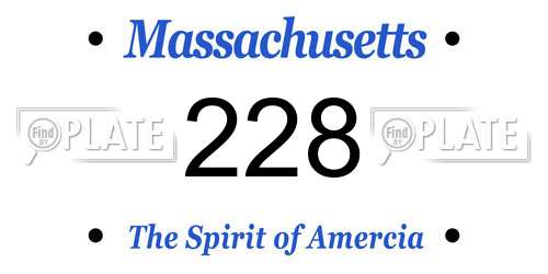 228 Massachusetts License Plate