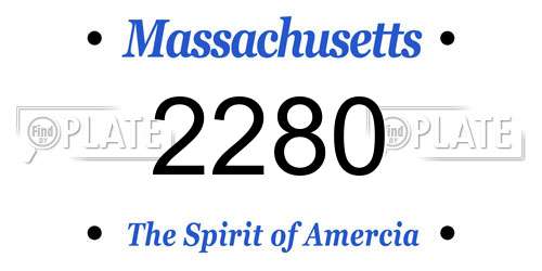 2280 Massachusetts License Plate