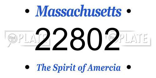 22802 Massachusetts License Plate