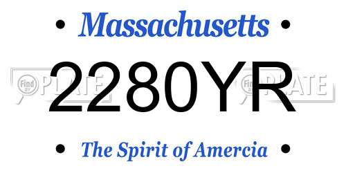 2280YR Massachusetts License Plate