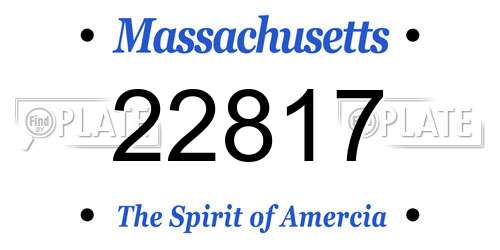22817 Massachusetts License Plate