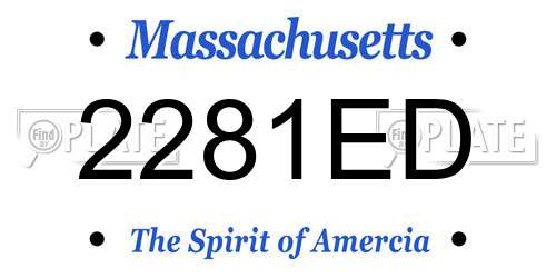 2281ED Massachusetts License Plate