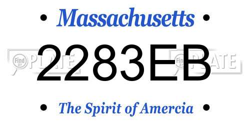 2283EB Massachusetts License Plate
