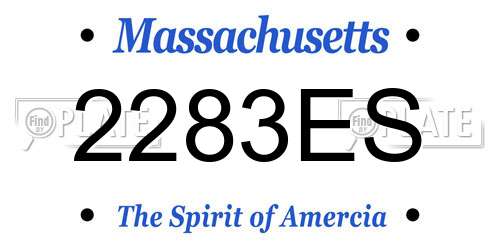 2283ES Massachusetts License Plate