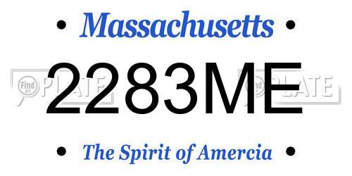 2283ME Massachusetts License Plate