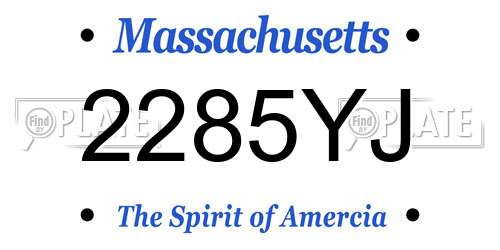 2285YJ Massachusetts License Plate
