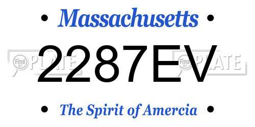 2287EV Massachusetts License Plate
